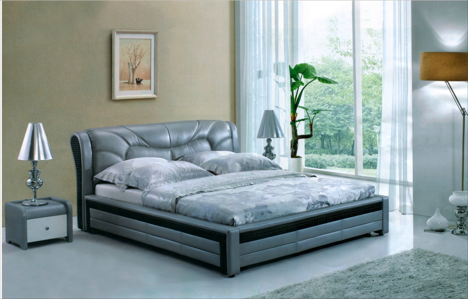 歐式優(yōu)雅簡約時尚實用雙人軟體皮床圖片,歐式優(yōu)雅簡約時尚實用雙人軟體皮床圖片大全,南康市鑫豪尚家具-