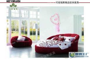 可依瑞斯批發定制 時尚布藝雙人圓床6#，打造家居軟體家具新風尚